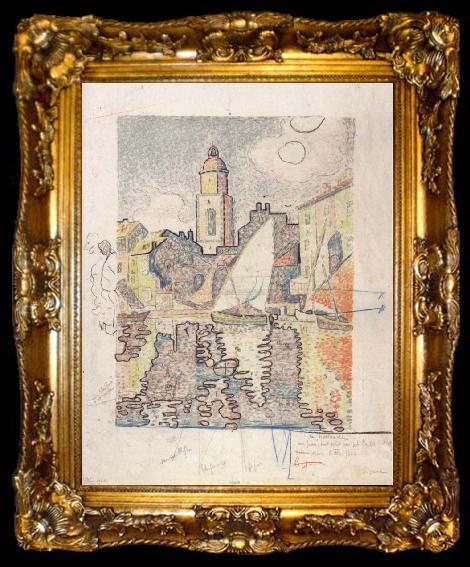 framed  Paul Signac The port of Saint-Tropez, ta009-2